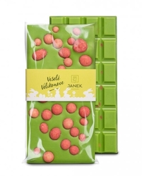 Zelená velikonoční čokoláda s malinami