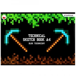 MINECRAFT BLOK - TECHNICKÝ - A4 BÍLÉ PAPÍRY 